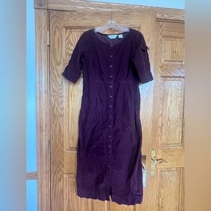Eddie Bauer - Vintage Elegant Purple Button-Down Dress